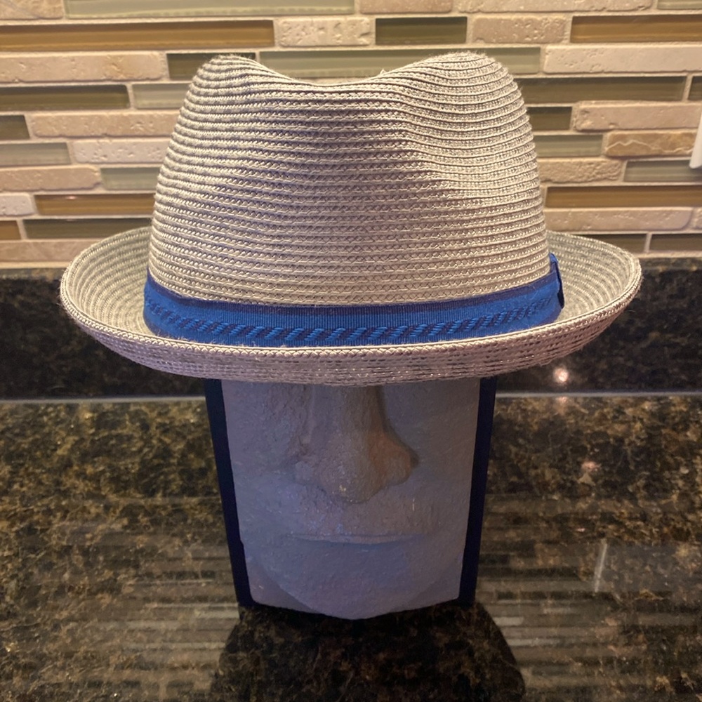 Bailey of Hollywood Brees Fedora Hat-Gray/Blue-Size M